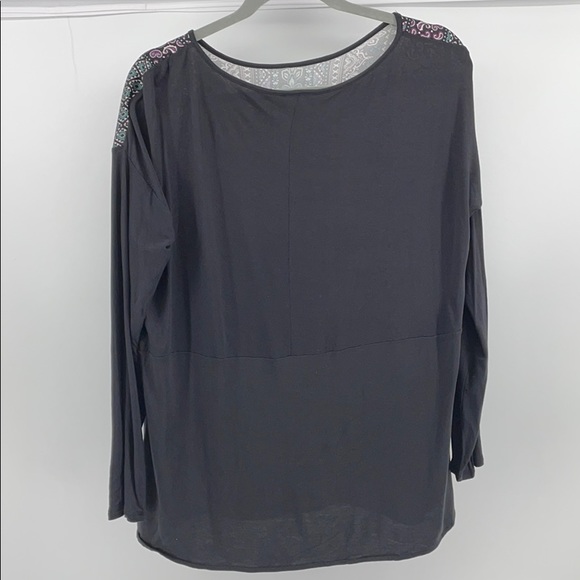 J. Jill Damask Print Rayon Long-Sleeve Top - Size Medium - Picture 5 of 9